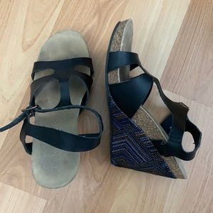 Coconuts Platform Wedges with Woven Pattern Heel